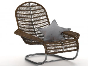 rattan wicker chair 3D Model