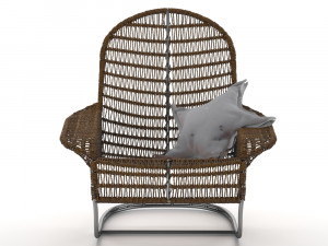 rattan wicker chair Modelo 3D