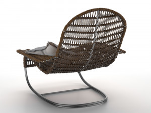 rattan wicker chair Modelo 3D