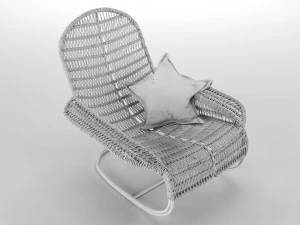 rattan wicker chair 3D Model