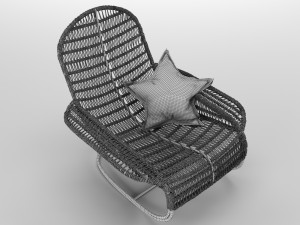 rattan wicker chair Modelo 3D