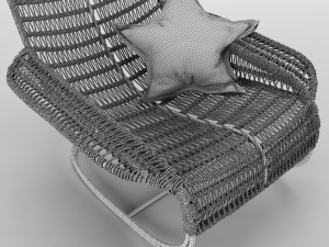 rattan wicker chair Modelo 3D