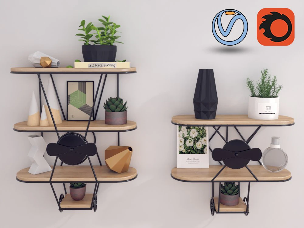 conjunto de decora&ccedil;&atilde;o Modelo 3D .c4d .max .obj .3ds .fbx .stl .blend 