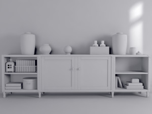 vintage tv stand Modelo 3D