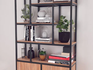 iron shelf with decoration 3D Model