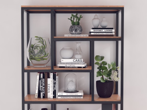 iron shelf with decoration Modèle 3D