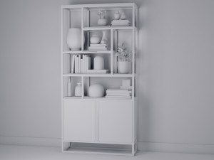 iron shelf with decoration Modèle 3D