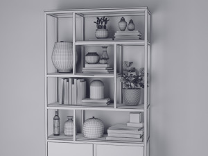 iron shelf with decoration Modèle 3D