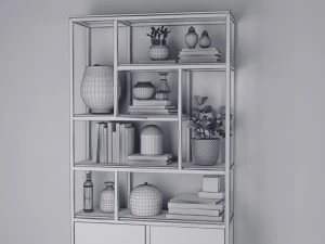 iron shelf with decoration 3D Model