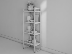 metal bookshelf Modelo 3D