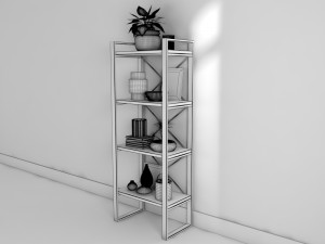 metal bookshelf Modelo 3D
