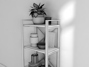 metal bookshelf Modelo 3D