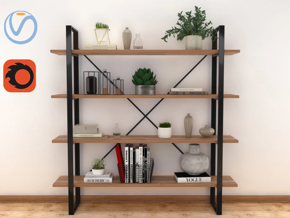 iron shelf 3D Model .c4d .max .obj .3ds .fbx .stl .blend 