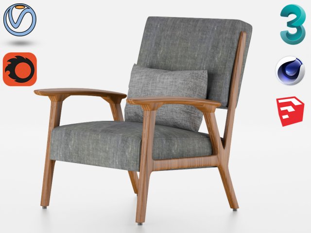 arm chair Modello 3D .c4d .max .obj .3ds .fbx .stl .blend