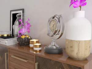 walnut sideboard 3D Model