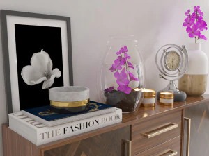walnut sideboard 3D Model
