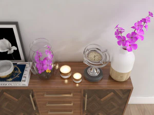 walnut sideboard 3D Model