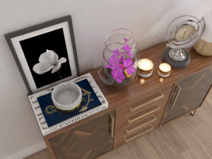 walnut sideboard 3D Model