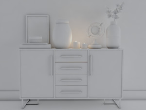 walnut sideboard Modelo 3D