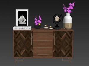 walnut sideboard 3D Model