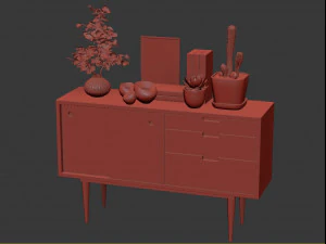 Sideboard set 3D Model