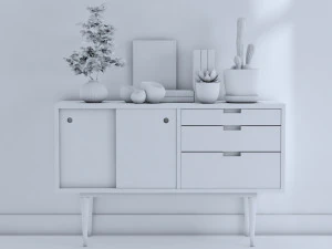 Sideboard set 3D Model