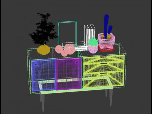 Sideboard set 3D Model