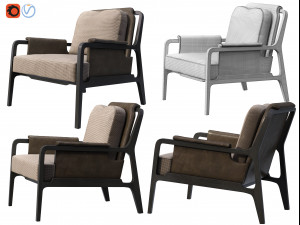 fergus lounge chair caste design 3D Модель