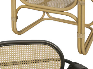 fannie wicker rattan square arm chair 3D Model