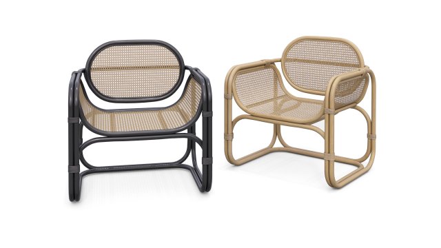 fannie wicker rattan square arm chair 3D Model .c4d .max .obj .3ds .fbx .stl .blend 
