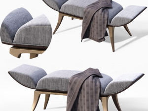 ottomans bench l luxury hallway bench furniture 3D Модель