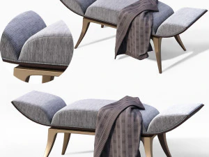 ottomans bench l luxury hallway bench furniture 3D Model