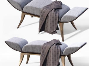 ottomans bench l luxury hallway bench furniture 3D Модель