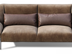 sofa flared arm loveseat tobacco l modern designer two-seat couch 3D 模型