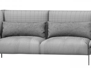 sofa flared arm loveseat tobacco l modern designer two-seat couch 3D Model