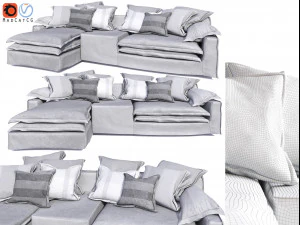 Linteloo jans new elements sof&aacute; 4 plazas regulable gris Modelo 3D