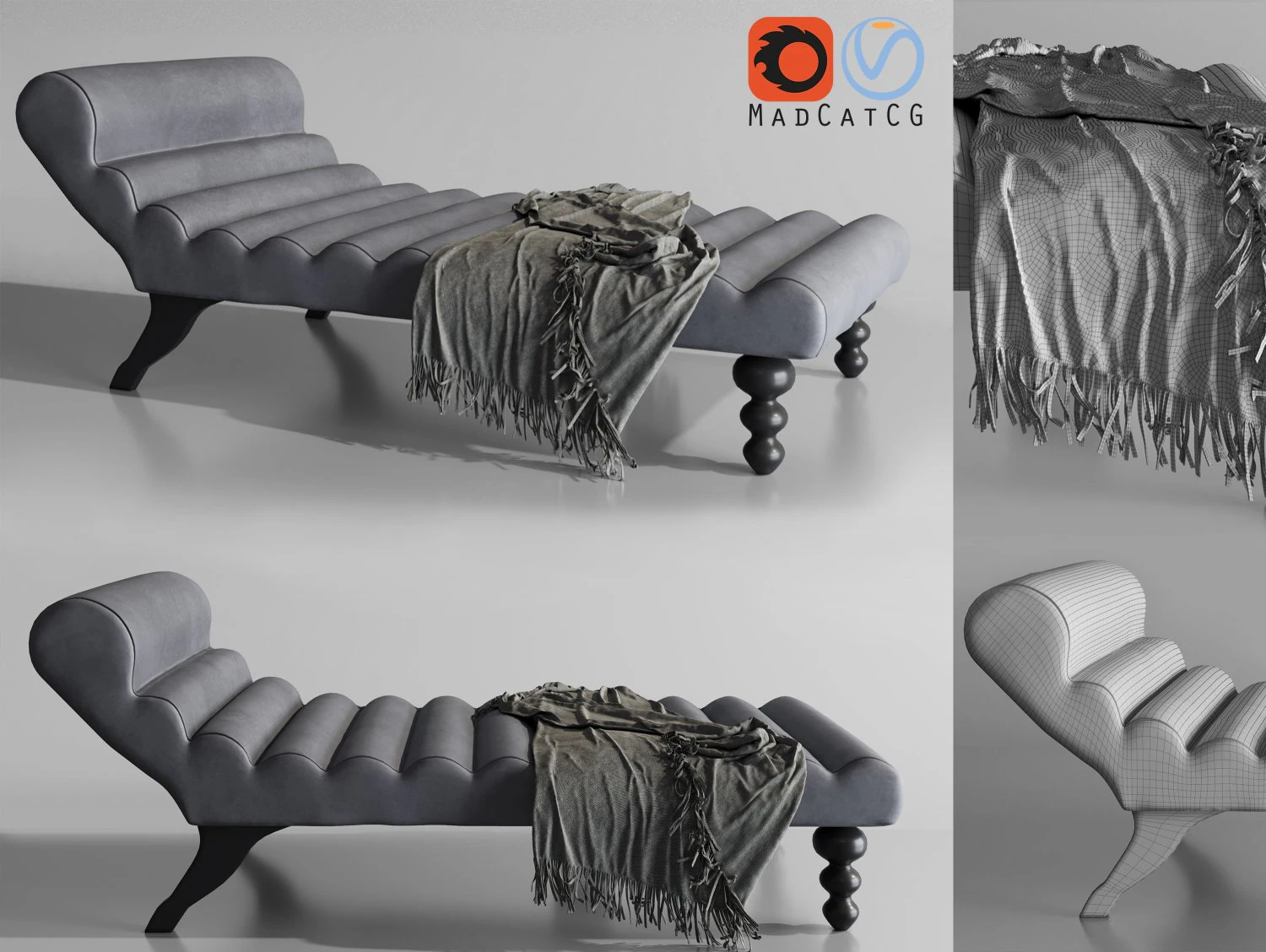 modern design lazy chaise lounge indoor 3D Model .c4d .max .obj .3ds .fbx .stl .blend 