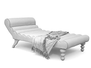 modern design lazy chaise lounge indoor 3D Model