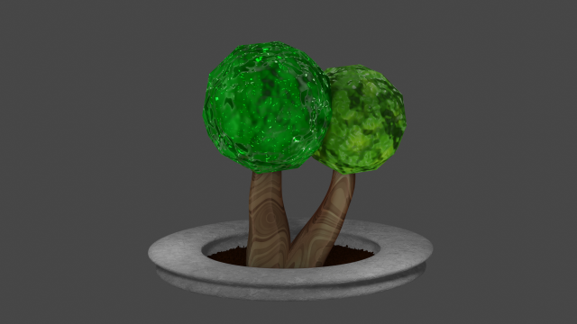 trees and bench 3D Модель .c4d .max .obj .3ds .fbx .stl .blend 