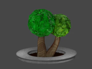 पेड़ और बेंच 3D मॉडल