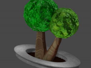 trees and bench 3D Модель
