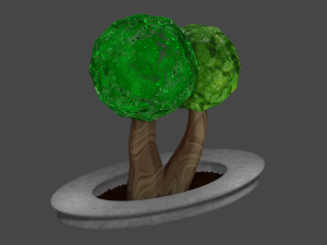 trees and bench 3D Модель