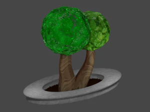 trees and bench 3D Model