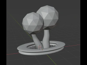 trees and bench 3D Model