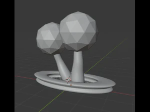 trees and bench 3D Model