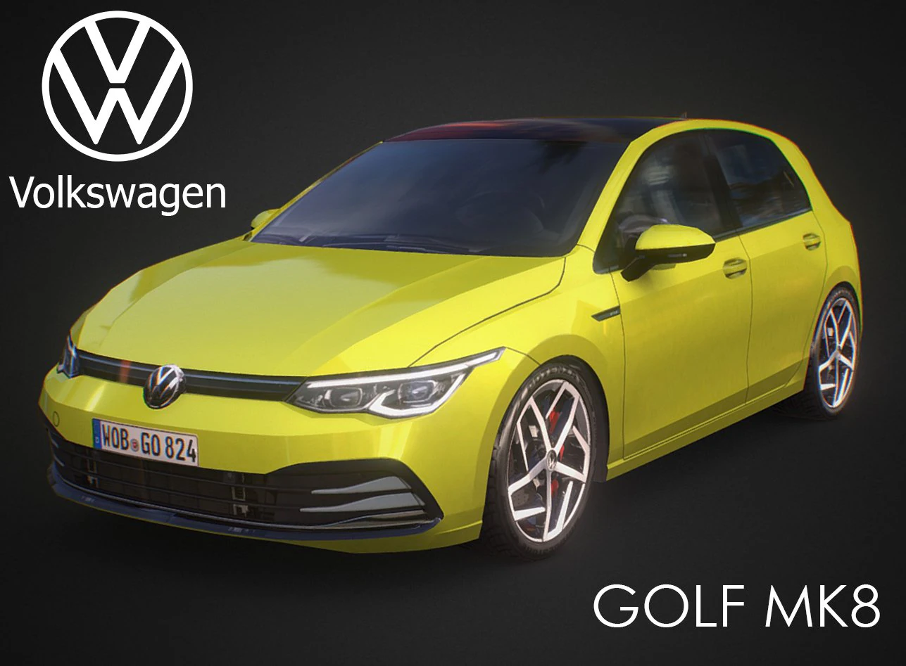 volkswagen golf 2020 3D Model .c4d .max .obj .3ds .fbx .stl .blend 