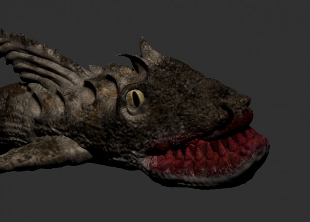 reptile-fish 3D Модель .c4d .max .obj .3ds .fbx .stl .blend 