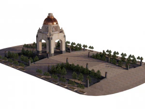 Mexican monument - monument to the revolution 3D Model