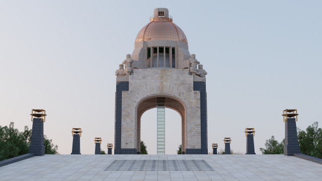 Mexican monument - monument to the revolution Modèle 3D .c4d .max .obj .3ds .fbx .stl .blend 