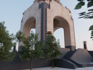 Mexican monument - monument to the revolution 3D Model